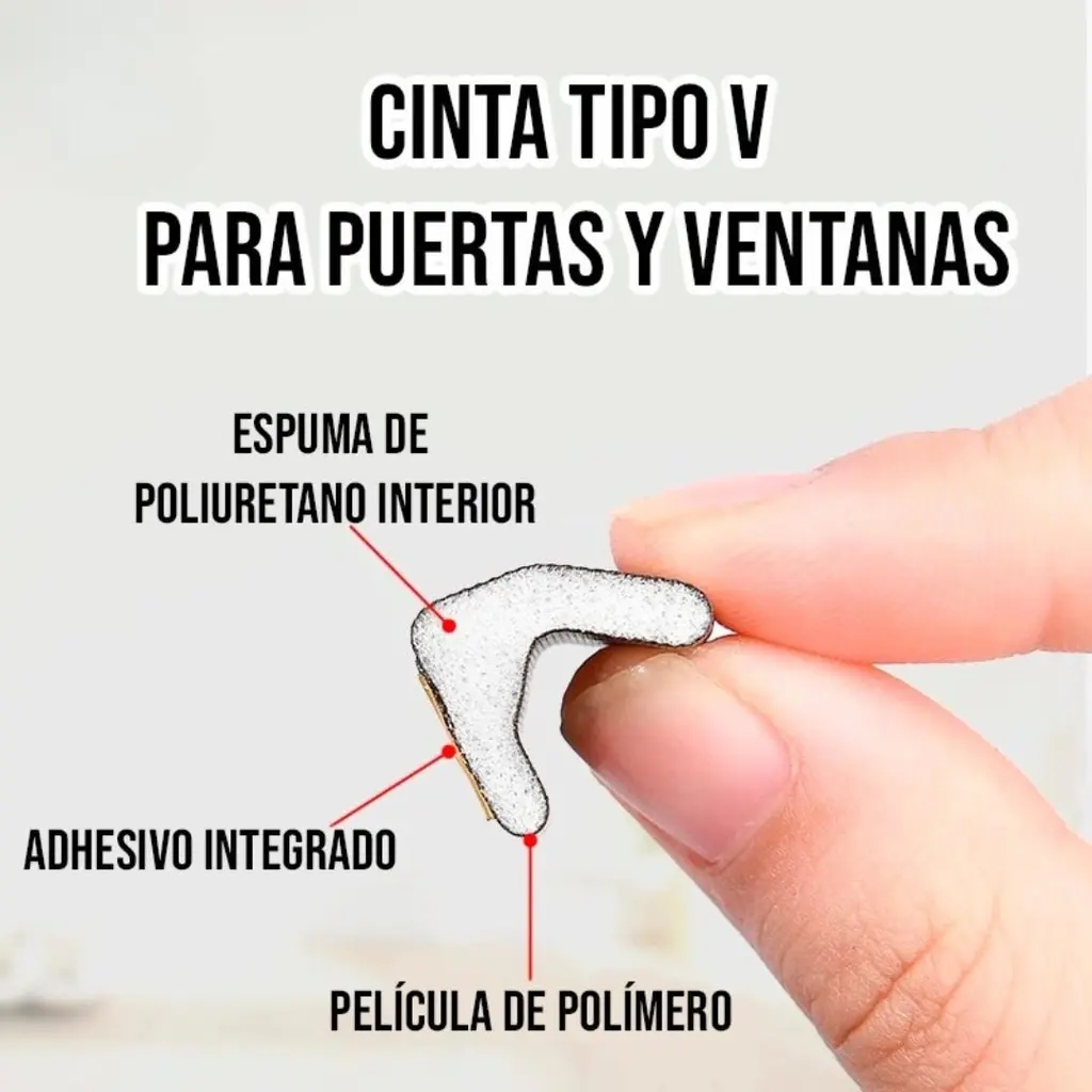 Tira De Sellado Tipo V De 10x5.5 mm x 5 mts .webp